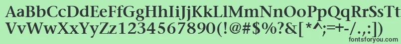 PrudentialBold-fontti – mustat fontit vihreällä taustalla
