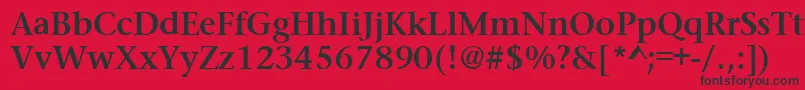 PrudentialBold Font – Black Fonts on Red Background