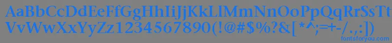 Czcionka PrudentialBold – niebieskie czcionki na szarym tle