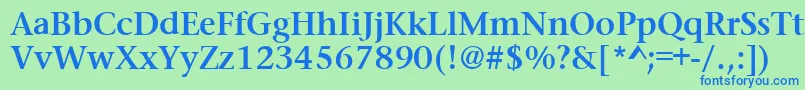 PrudentialBold Font – Blue Fonts on Green Background
