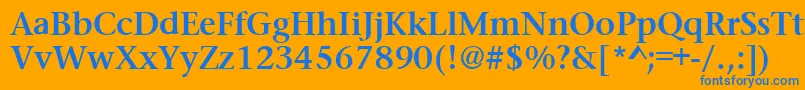 PrudentialBold Font – Blue Fonts on Orange Background