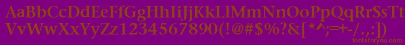 フォントPrudentialBold – 紫色の背景に茶色のフォント