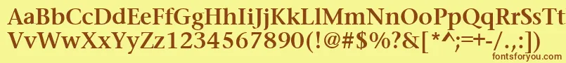 PrudentialBold Font – Brown Fonts on Yellow Background