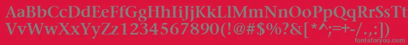 PrudentialBold-Schriftart – Graue Schriften auf rotem Hintergrund