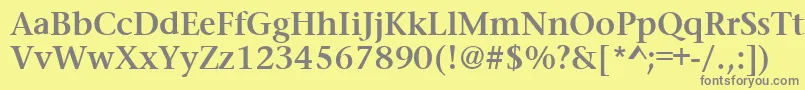 フォントPrudentialBold – 黄色の背景に灰色の文字
