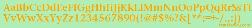 PrudentialBold Font – Orange Fonts on Green Background