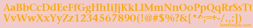 PrudentialBold Font – Orange Fonts on Pink Background