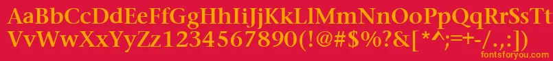 PrudentialBold Font – Orange Fonts on Red Background