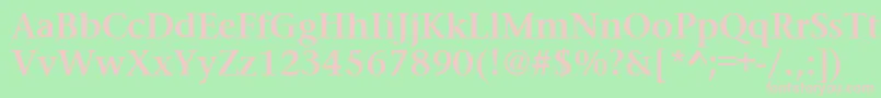 PrudentialBold-fontti – vaaleanpunaiset fontit vihreällä taustalla