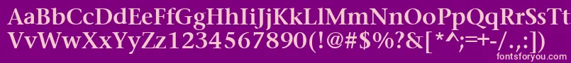 PrudentialBold Font – Pink Fonts on Purple Background
