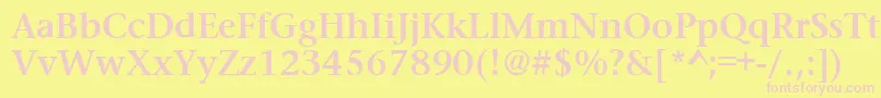 PrudentialBold Font – Pink Fonts on Yellow Background