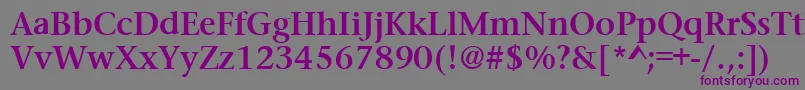 フォントPrudentialBold – 紫色のフォント、灰色の背景