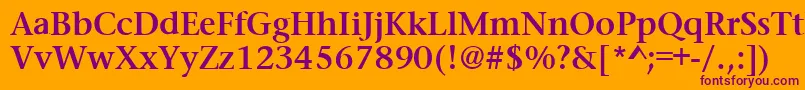 PrudentialBold Font – Purple Fonts on Orange Background