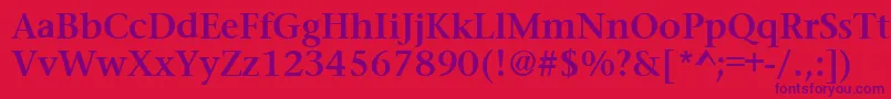 PrudentialBold Font – Purple Fonts on Red Background
