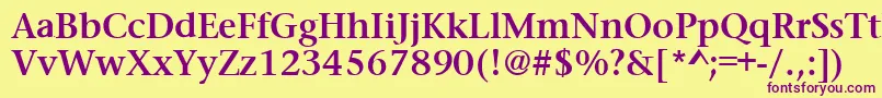 PrudentialBold Font – Purple Fonts on Yellow Background