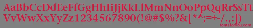 PrudentialBold Font – Red Fonts on Gray Background
