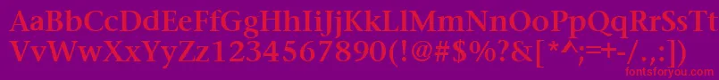 PrudentialBold Font – Red Fonts on Purple Background