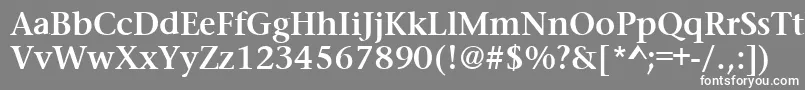 PrudentialBold-fontti – valkoiset fontit harmaalla taustalla