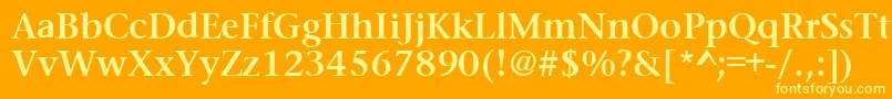 PrudentialBold Font – Yellow Fonts on Orange Background