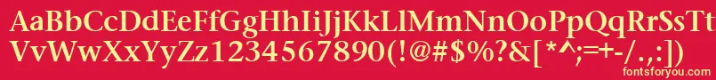 フォントPrudentialBold – 黄色の文字、赤い背景