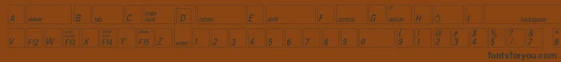 Czcionka Keyfontusa – czarne czcionki na brązowym tle