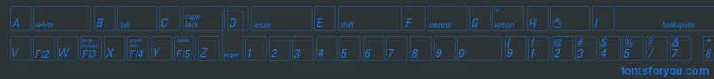 Keyfontusa Font – Blue Fonts on Black Background