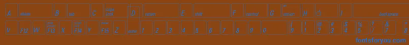 Czcionka Keyfontusa – niebieskie czcionki na brązowym tle