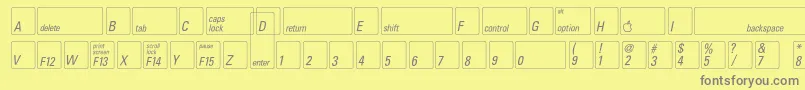 フォントKeyfontusa – 黄色の背景に灰色の文字