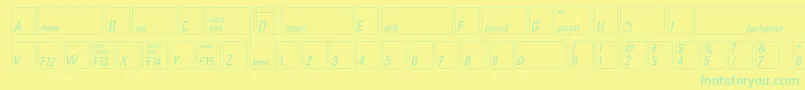 Шрифт Keyfontusa – зелёные шрифты на жёлтом фоне