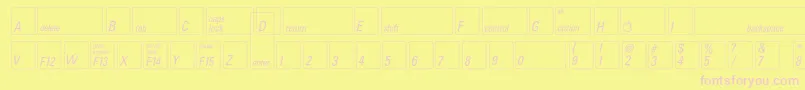 Keyfontusa-fontti – vaaleanpunaiset fontit keltaisella taustalla
