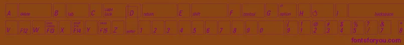 Шрифт Keyfontusa – фиолетовые шрифты на коричневом фоне