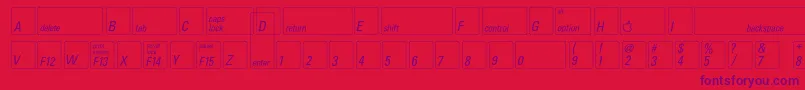 Шрифт Keyfontusa – фиолетовые шрифты на красном фоне