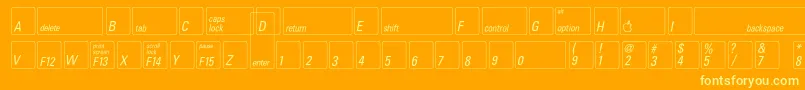 Czcionka Keyfontusa – żółte czcionki na pomarańczowym tle