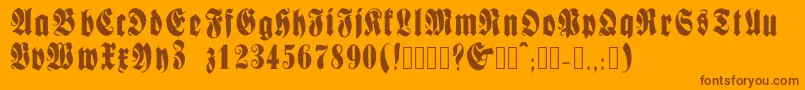 Fractur Font – Brown Fonts on Orange Background