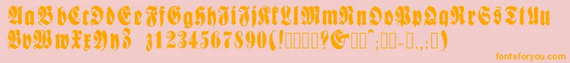 Fractur Font – Orange Fonts on Pink Background