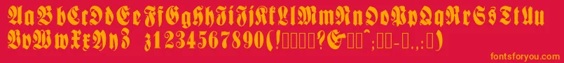 Fractur Font – Orange Fonts on Red Background