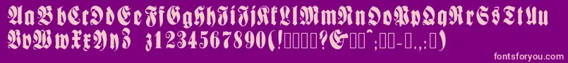 Fractur Font – Pink Fonts on Purple Background