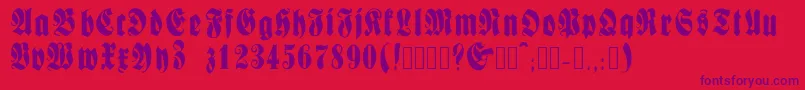 Fractur Font – Purple Fonts on Red Background