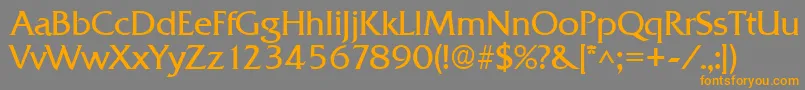 QuadratRegular Font – Orange Fonts on Gray Background