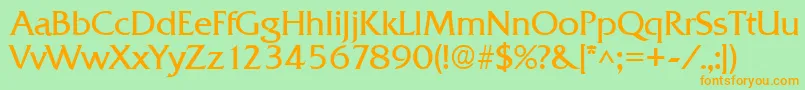 QuadratRegular Font – Orange Fonts on Green Background