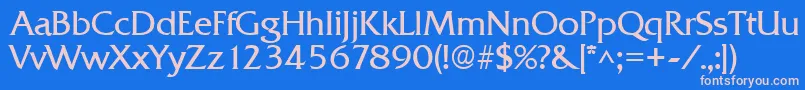 QuadratRegular Font – Pink Fonts on Blue Background