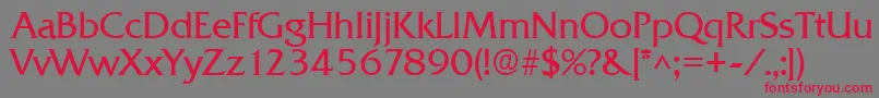 QuadratRegular-Schriftart – Rote Schriften auf grauem Hintergrund