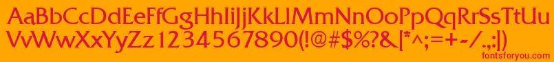 QuadratRegular Font – Red Fonts on Orange Background