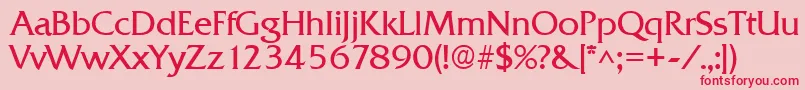 QuadratRegular Font – Red Fonts on Pink Background