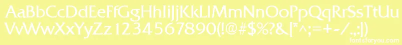 フォントQuadratRegular – 黄色い背景に白い文字