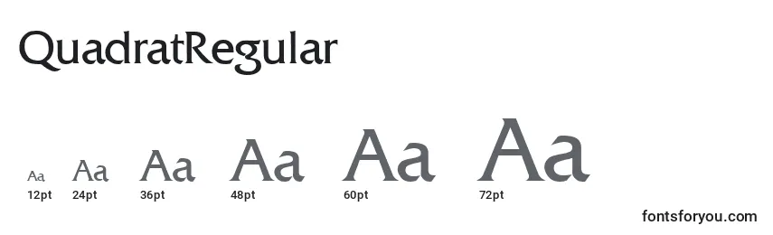Размеры шрифта QuadratRegular