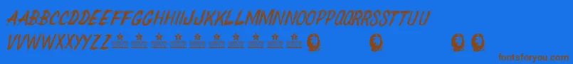 ChedelparedonPersonalUse Font – Brown Fonts on Blue Background