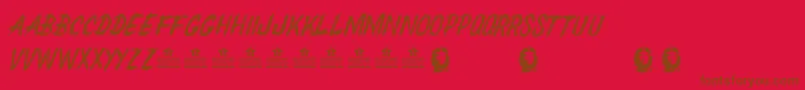 ChedelparedonPersonalUse Font – Brown Fonts on Red Background