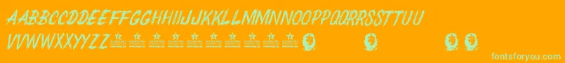 ChedelparedonPersonalUse Font – Green Fonts on Orange Background