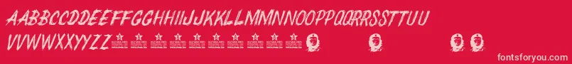 ChedelparedonPersonalUse Font – Pink Fonts on Red Background